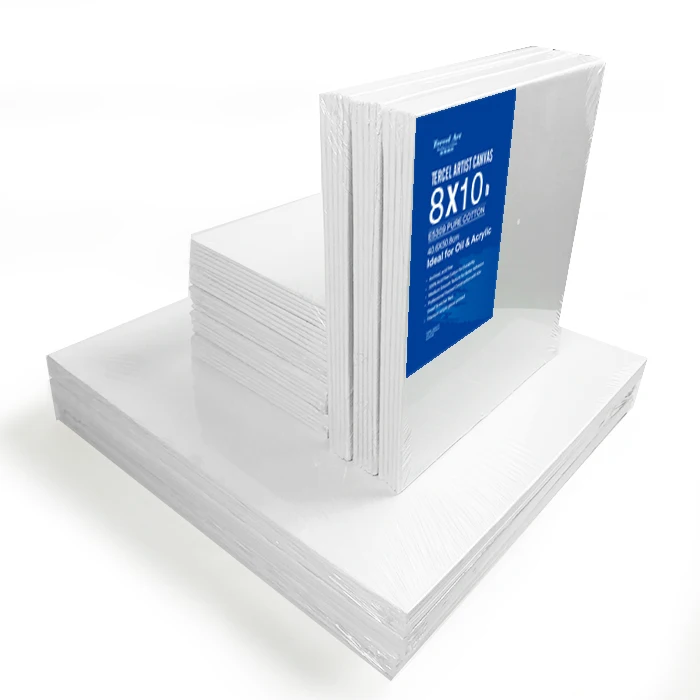 Canvas Boards for Painting, Pack of 10, 11 x 14 Inches, Blank White Canvas Panels