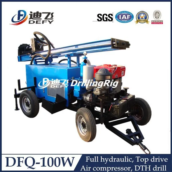 DFQ-100W 100m Pneumatic impact drill/Diamond Core Drill rig price on sale