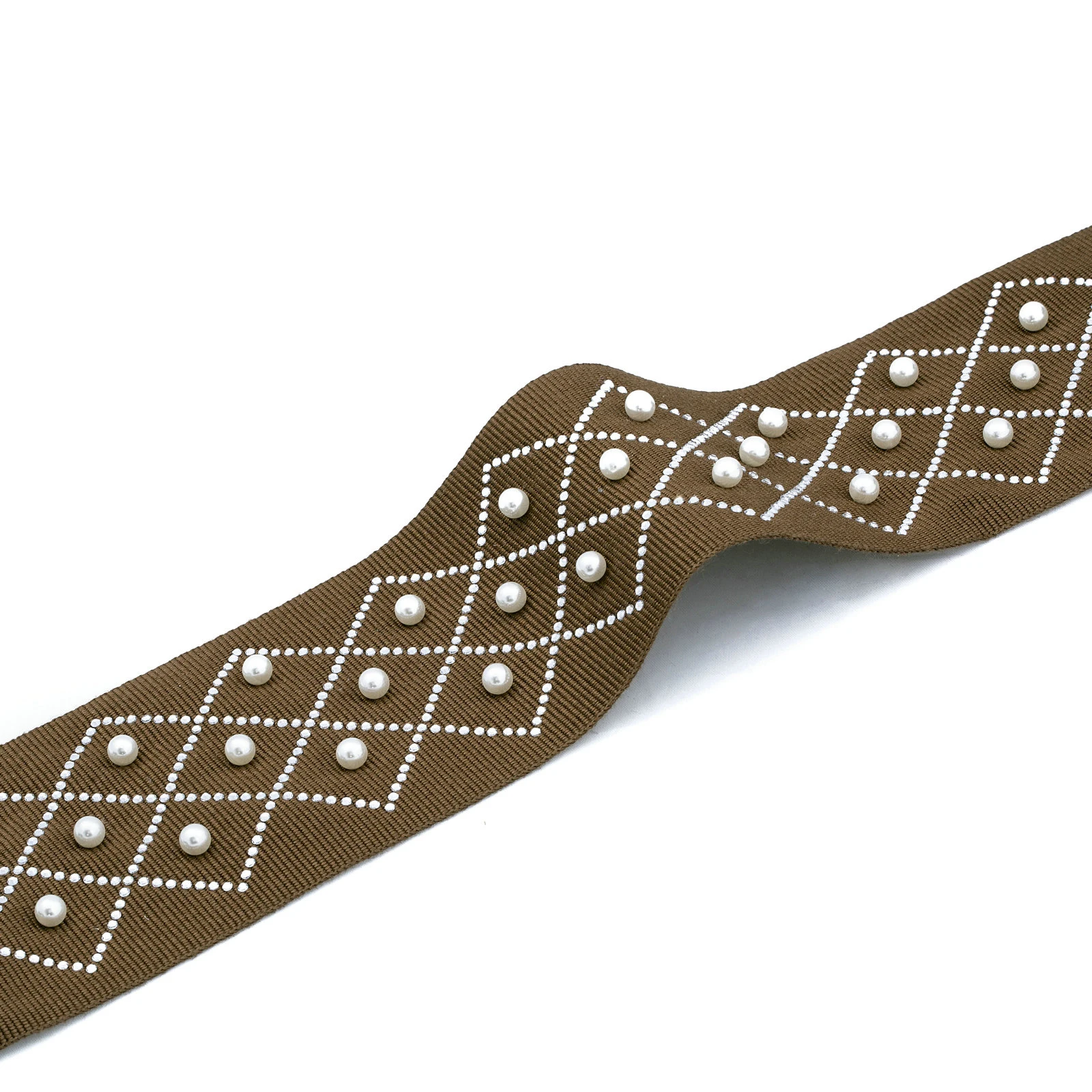 Jblsum Wholesale 8cm Width Curtain Accessories Bead Woven Pearls Lace Fringe Trim For Cushion