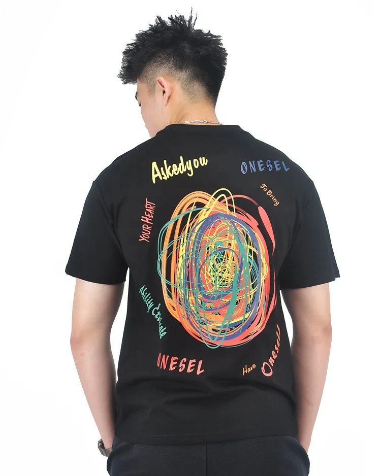 Professional Print T-shirt Manufacturer Add Custom Logo Embroidery T-shirts For Men 100% Cotton