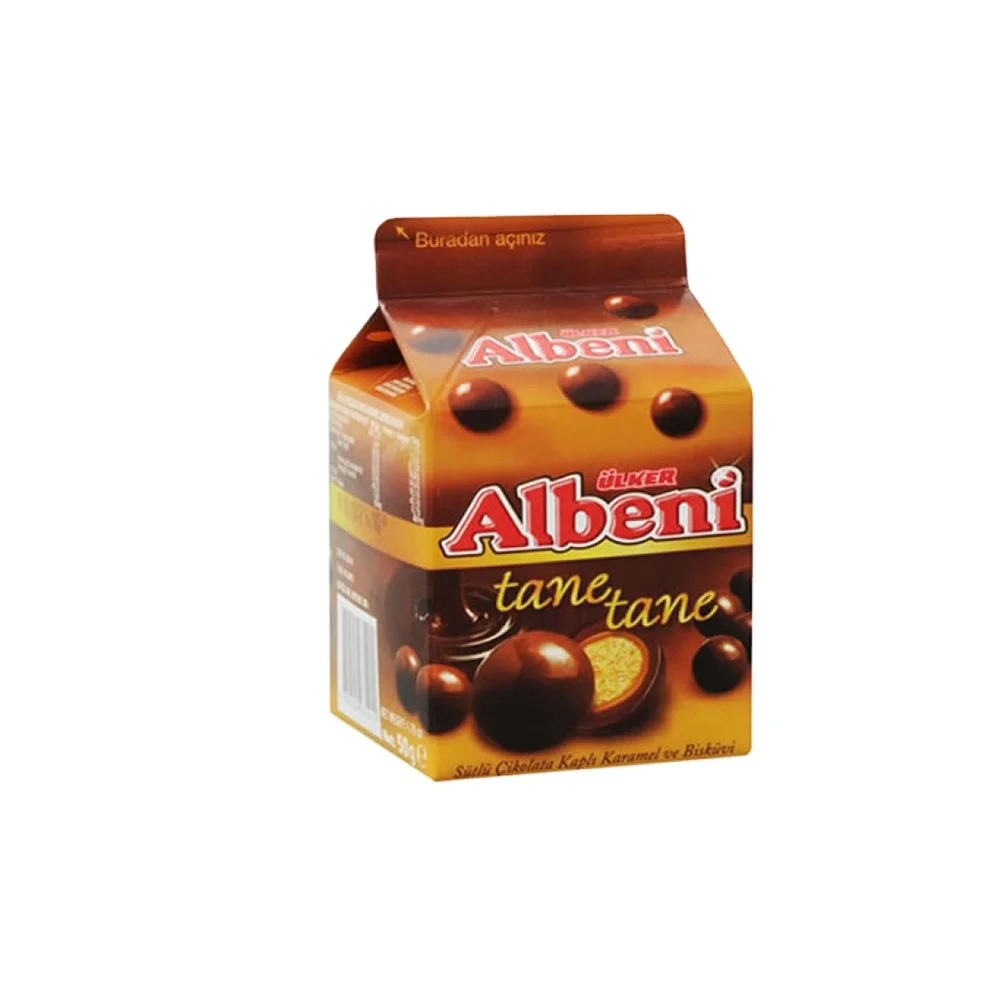 Ulker Albeni Tane Tane Milk chocolate Coated Caramel And Biscuits 29 gr x 24 Fresh Date and Quality Service From Turkey