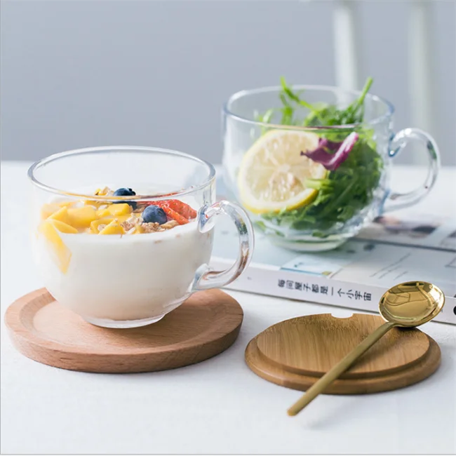 480ml Glass Coffee Cup Gold Rim Water Milk Juice Transparent Clear Milk Glass Mug Coffee Cup With Handle