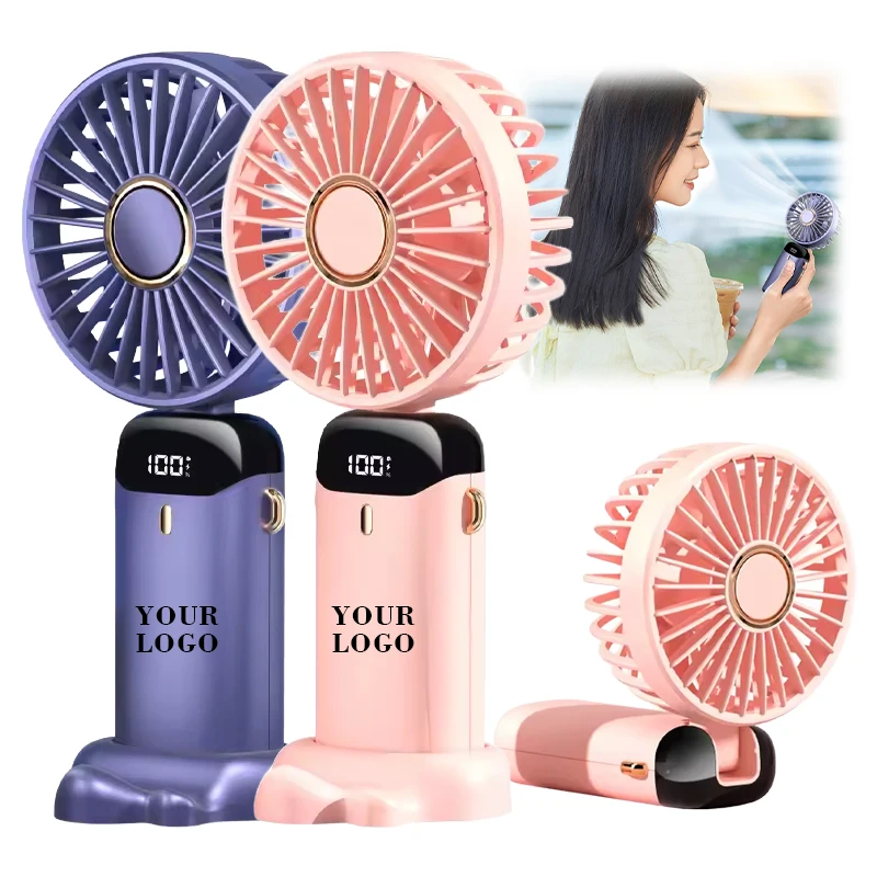 Rechargeable Pocket Size Air Circular Hand Fan Outdoor 1200mAh Handheld Portable Foldable Electric Mini Fan