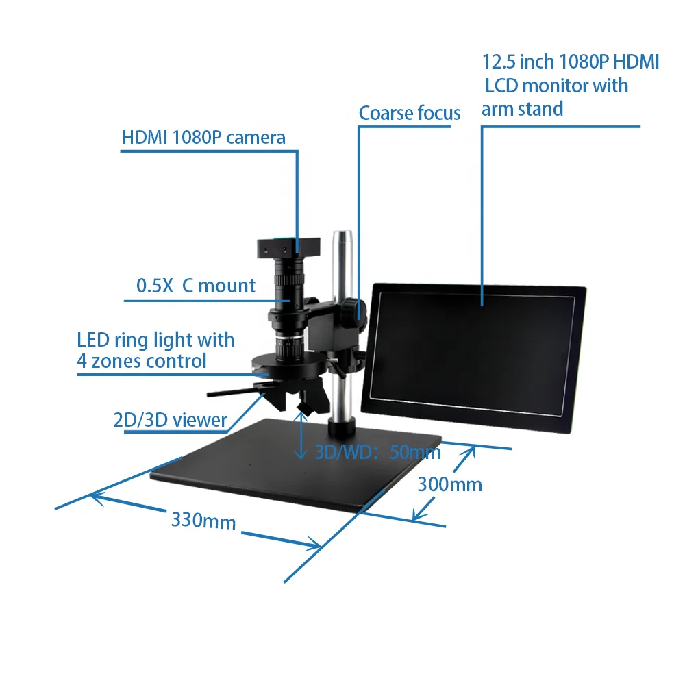 Флуоресцентный микроскоп FM3D0325U 11-95 X 2D и 3D с usb
