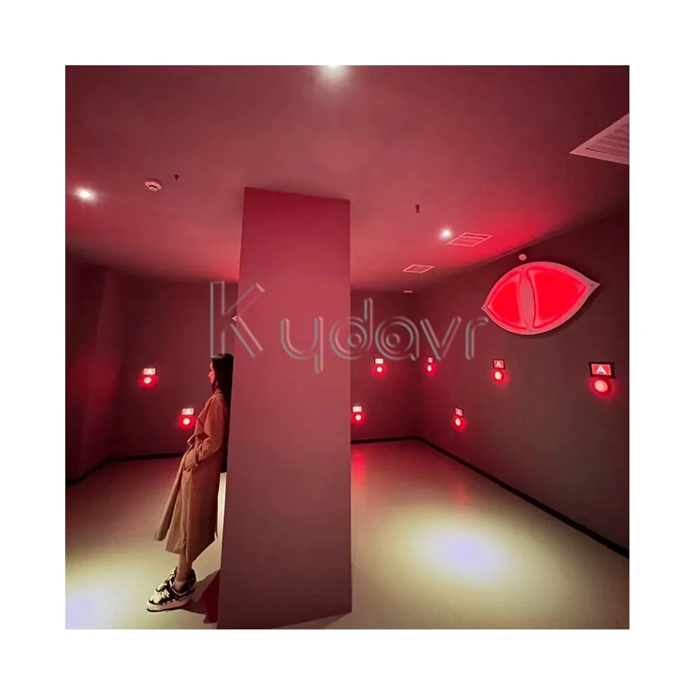 Large trade show activation interactive team activate hide big eye tracking games push button lights activity game for kids