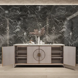 Stainless Steel Italian Marble Tv Unit Living Room Furniture Set Tv Stands Wood Marble Table Modern Tv Cabinet