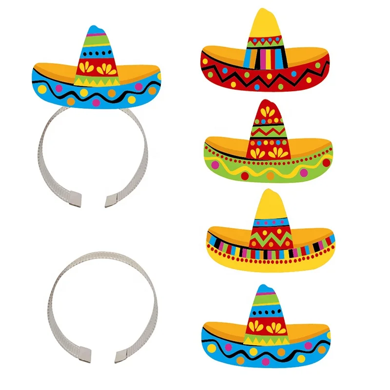 Cinco De Mayo Fiesta Sombrero Headbands Party Hat For Men  Women Fiesta Party Supplies Luau Event Photo Props Mexican Theme