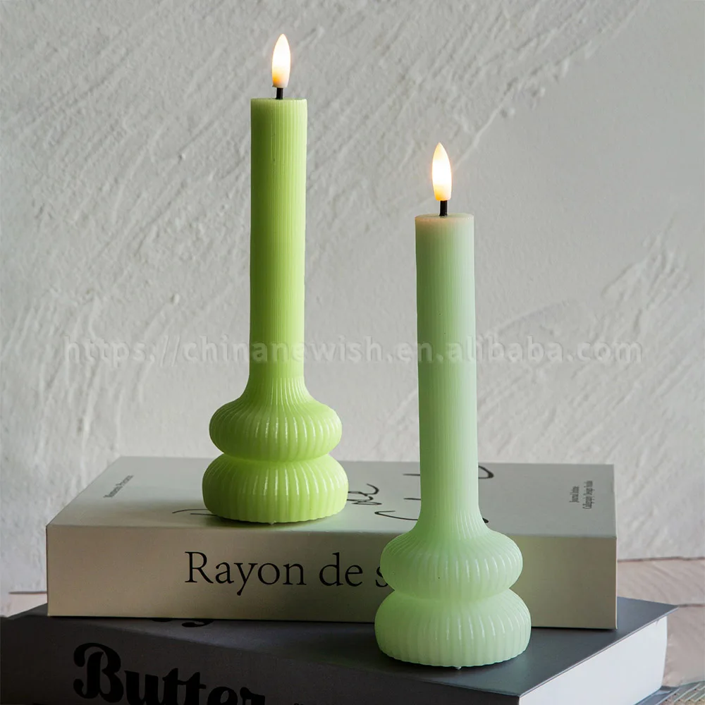 Kanlong Christmas Decoration Fine striped electronic wax led candle light