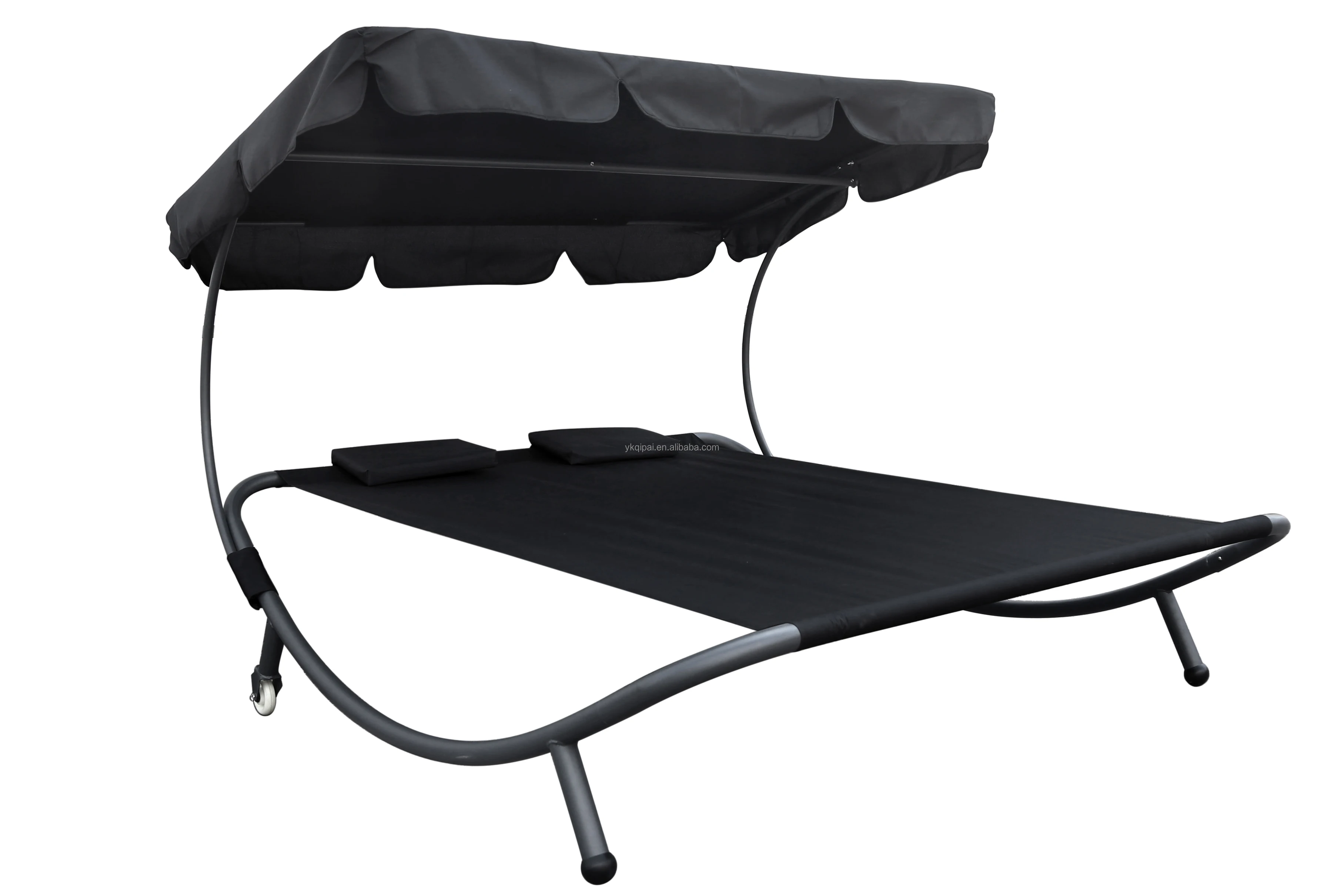 Современный стиль уличный патио складная кровать двойная шезлонг портативный гамак кровать с солнцезащитным козырьком