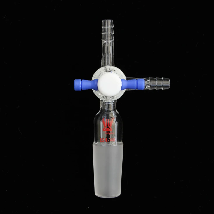 Glass Vacuum Transfer Adapter Joint 24/40 Three Way With PTFE Stopcock