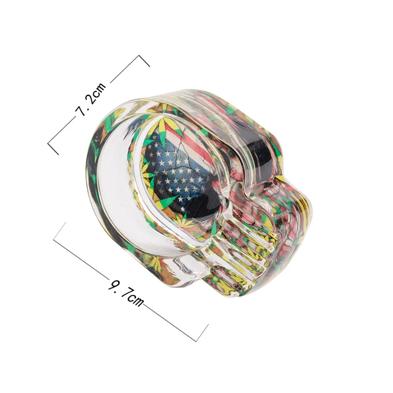 
High Quality Glass Ashtray 6Pcs/Display Box Luminous Cartoon Crystal Ashtray Three Cigarette Ash Holder Smoking Accessories 