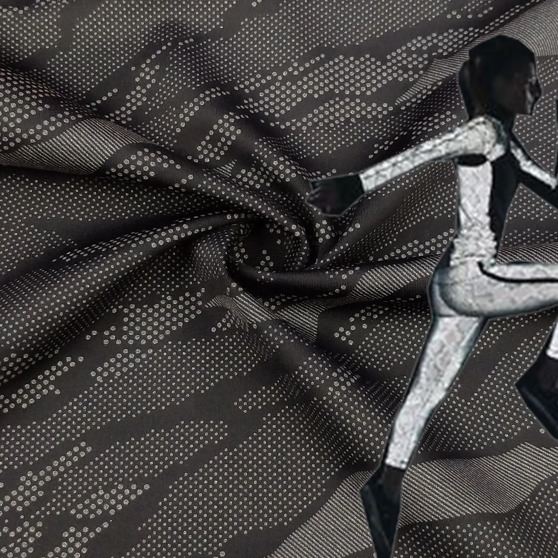 nylon spandex glitter light change color luminous hot stamping printed polyamide 4 way stretch pants fabric for running clothing