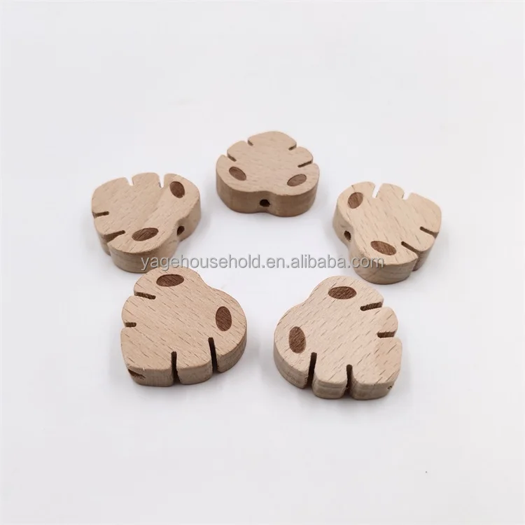 Animal Shape Beech Wood Beads Natural Wooden Cartoon Beads DIY Pacifier Chain Accessory Wood Loose Beads