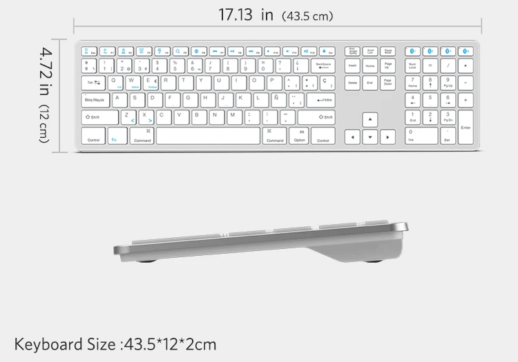  Oem Высококачественная клавиатура беспроводная испанская раскладка bluetooth teclado голографическая для