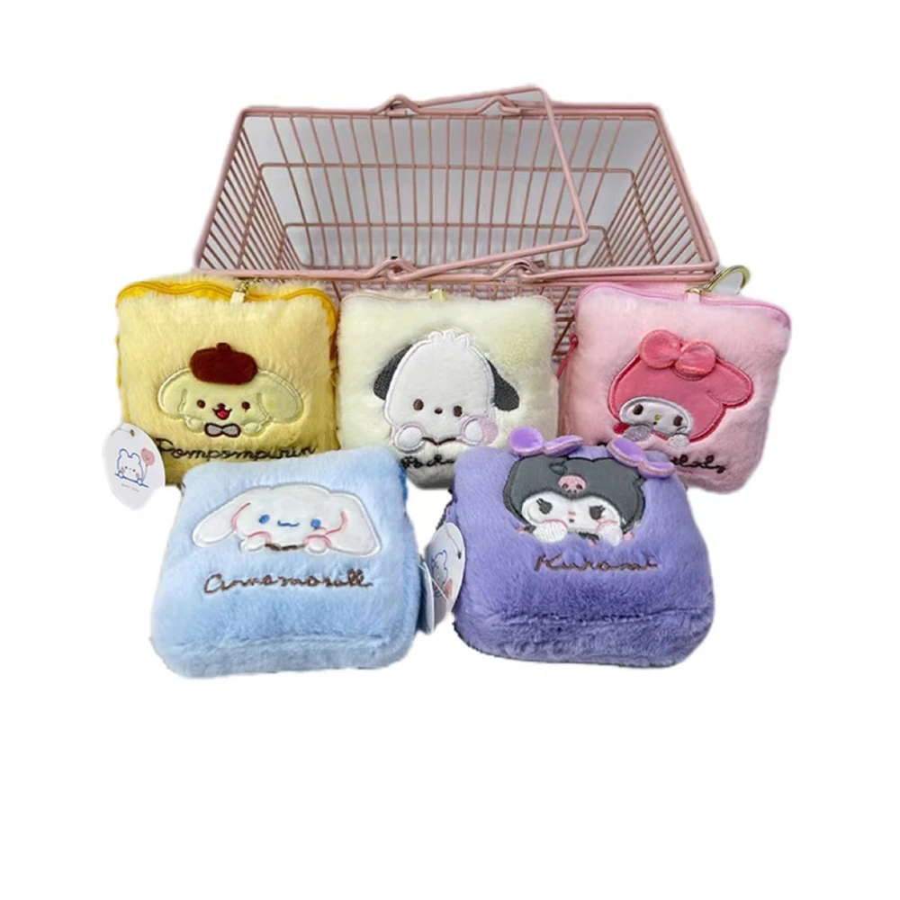 Wholesale Cute Sanrios Cartoon Key Case Coin Purse Soft Small Wallet Purse for Kids Girlfriend Plush Japan Design Perfect Gift