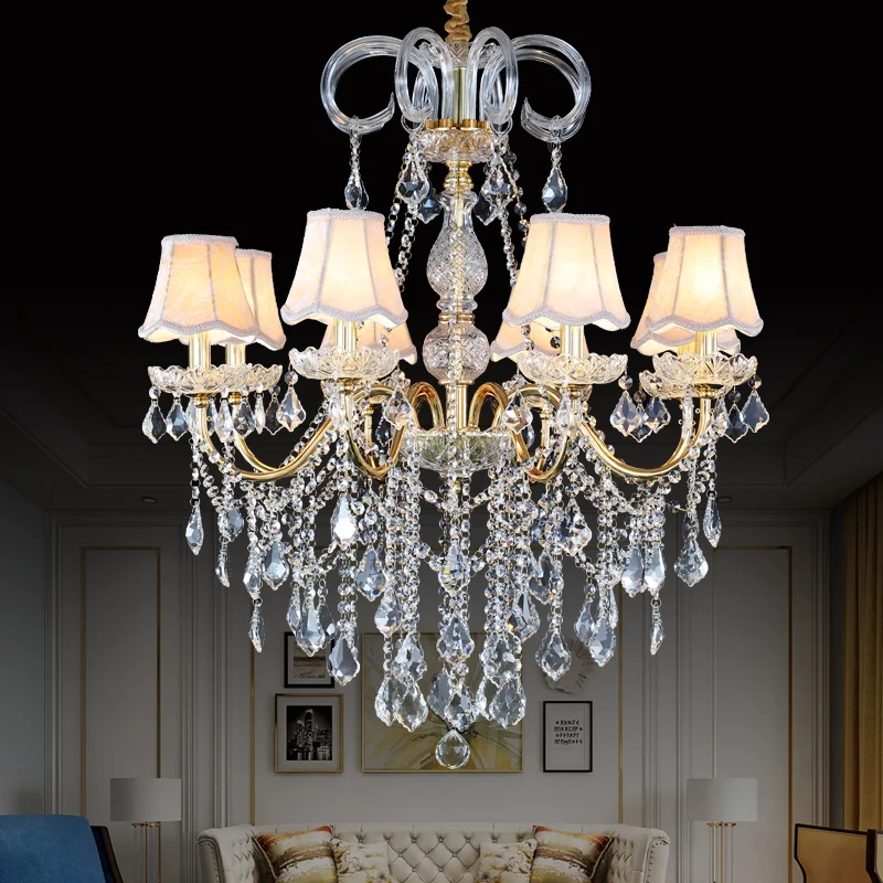 HITECDAD K9 Crystal Chandelier Modern European style Lighting for living room bedroom dinning room elegant decorative lamp