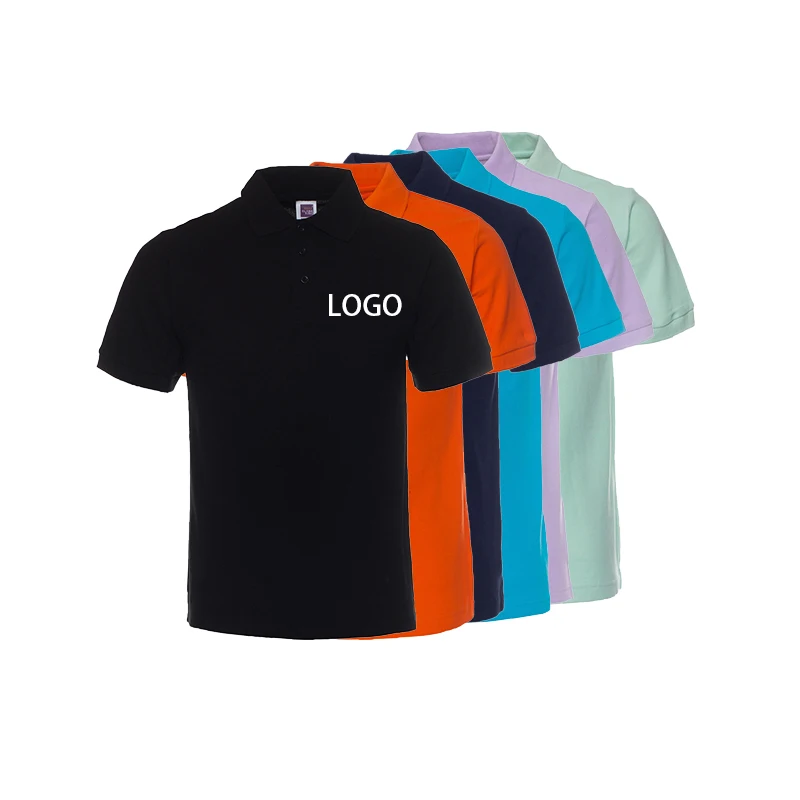 Custom Logo 100% Cotton Classic- Fit Pique Polo Shirt Men