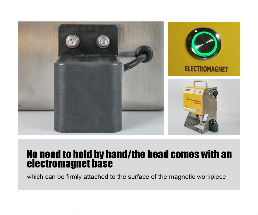 Pneumatic Dot Peen Marking Machine Metal Engraving Machine Pneumatic Marking Machine Marking Field 120*50mm for Letters