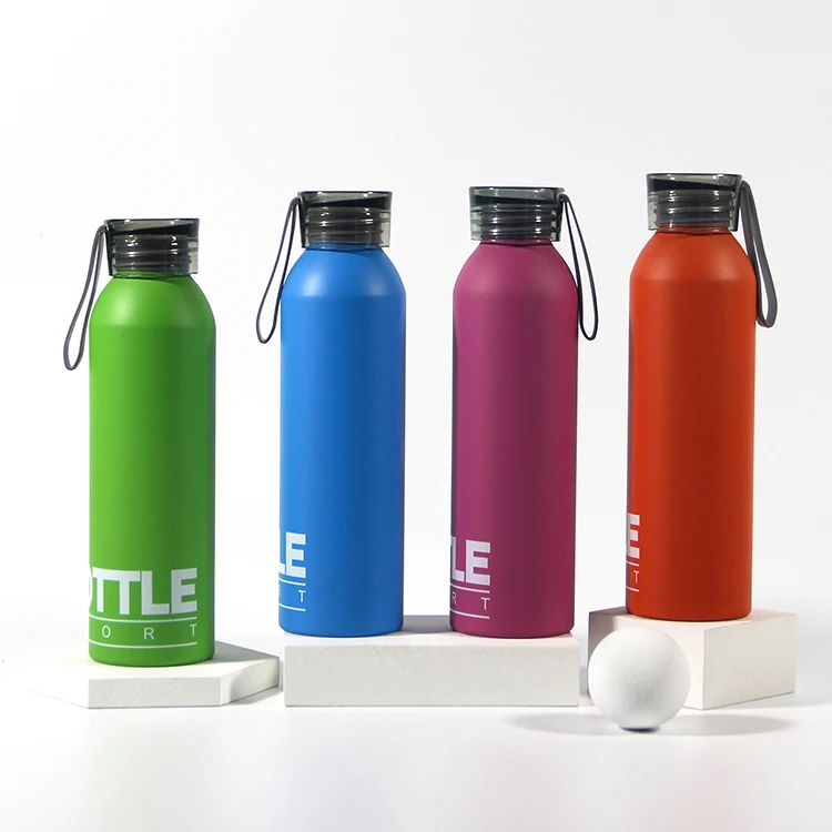 Customized Logo Reusable Gym Outdoor Camping Cycling Metal Sports Drinking Flask 650ML Aluminum Water Bottle