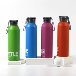 Customized Logo Reusable Gym Outdoor Camping Cycling Metal Sports Drinking Flask 650ML Aluminum Water Bottle