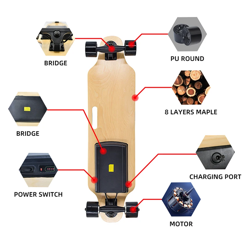power wheels board electric skateboard for longboard decks electric longboard skate board skateboard