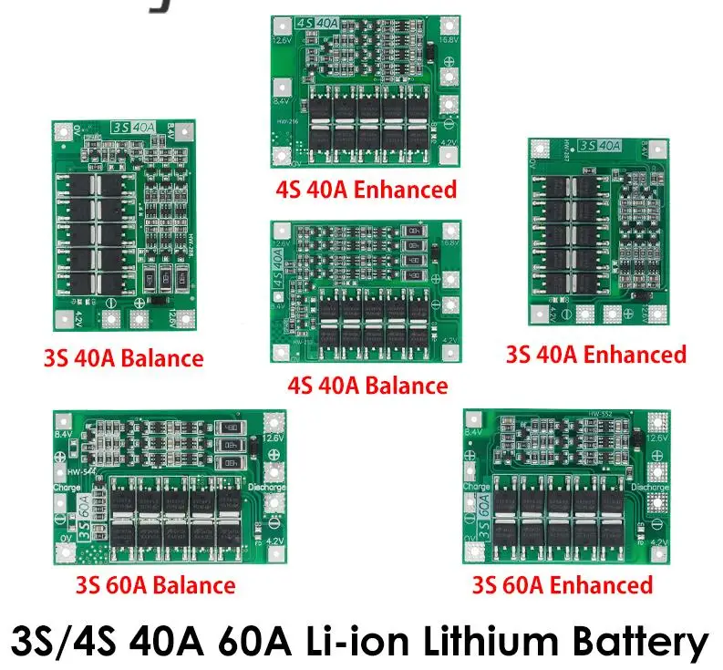 3S 4S 40A Li-ion Lithium Battery 18650 Charger PCB BMS Protection Board with Balance For Drill Motor 14.8V 16.8V Lipo Module