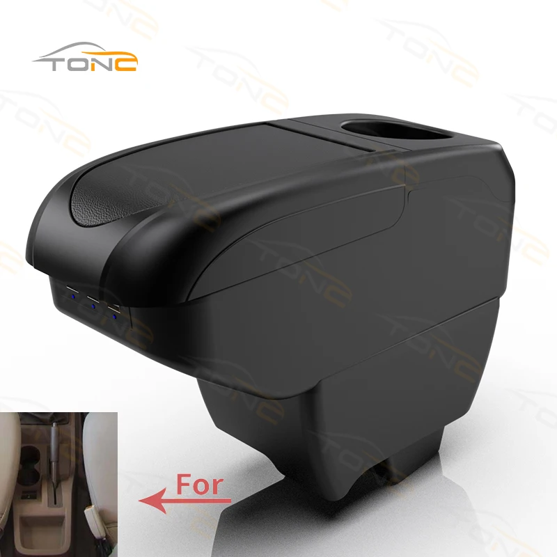TONC Mahindra Bolero Center Console Armrest Box, with dual-layer storage, seamlessly integrated USB charging, and cup holder