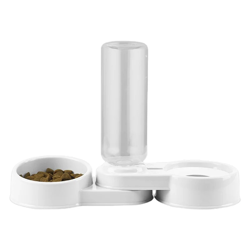 2 in 1 Pet  Water and Food Feeder Collapsible Travel Cat Dog Automatic Refill Water Bottle Double Bowl Dispenser