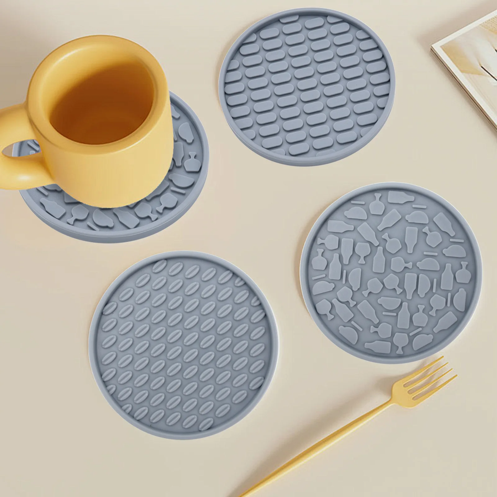 Hot Selling Heat Resistant Silicone Cups Coaster Anti-slip Office And Home Desk Cup Coasters For Table Protection