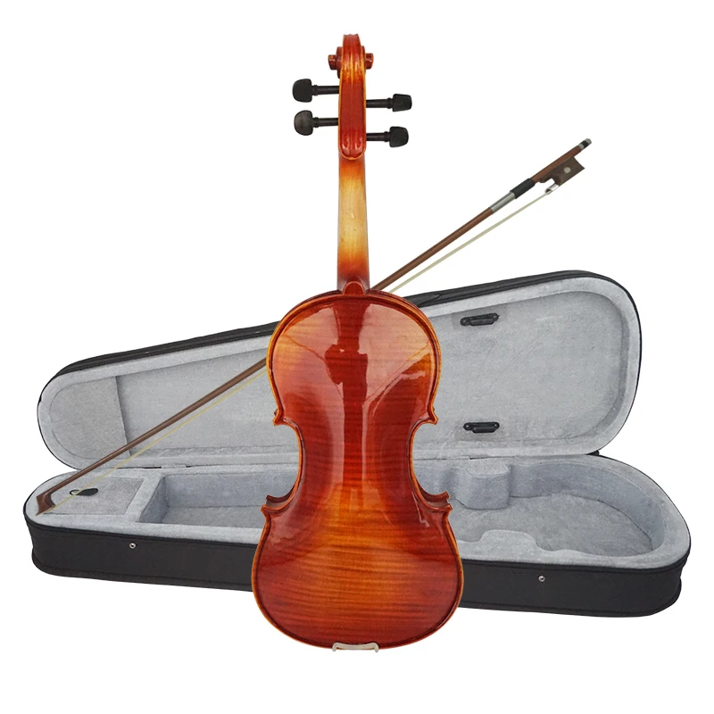  Aiersi бренд ручной работы глянцевый красный коричневый цвет 4 все твердые скрипки эбеновые наряды с футляром и бантом струны инструменты для