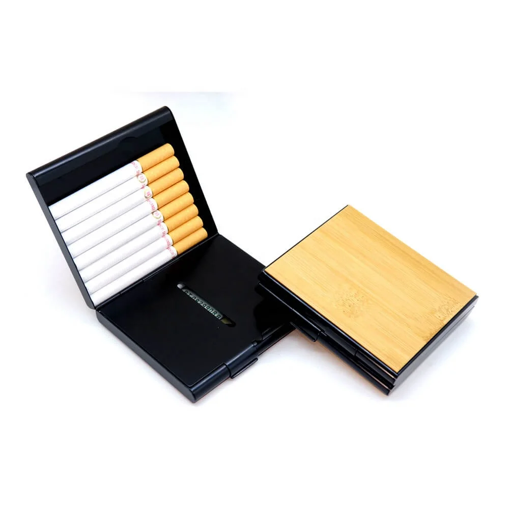 
Best Selling Wood & Aluminium Mens Card Holder with Cigarette Case Sublimated Custom Card Holder Metal Card Holder Wallet 