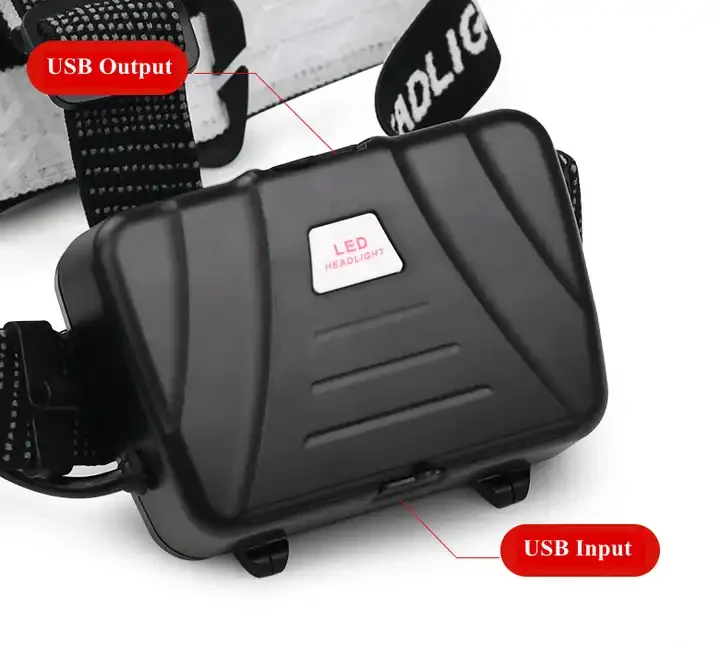 2000 Lumens Multifunction Headlamp P70 Outdoor Led Zoom Headlights Rechargeable With Power Bank