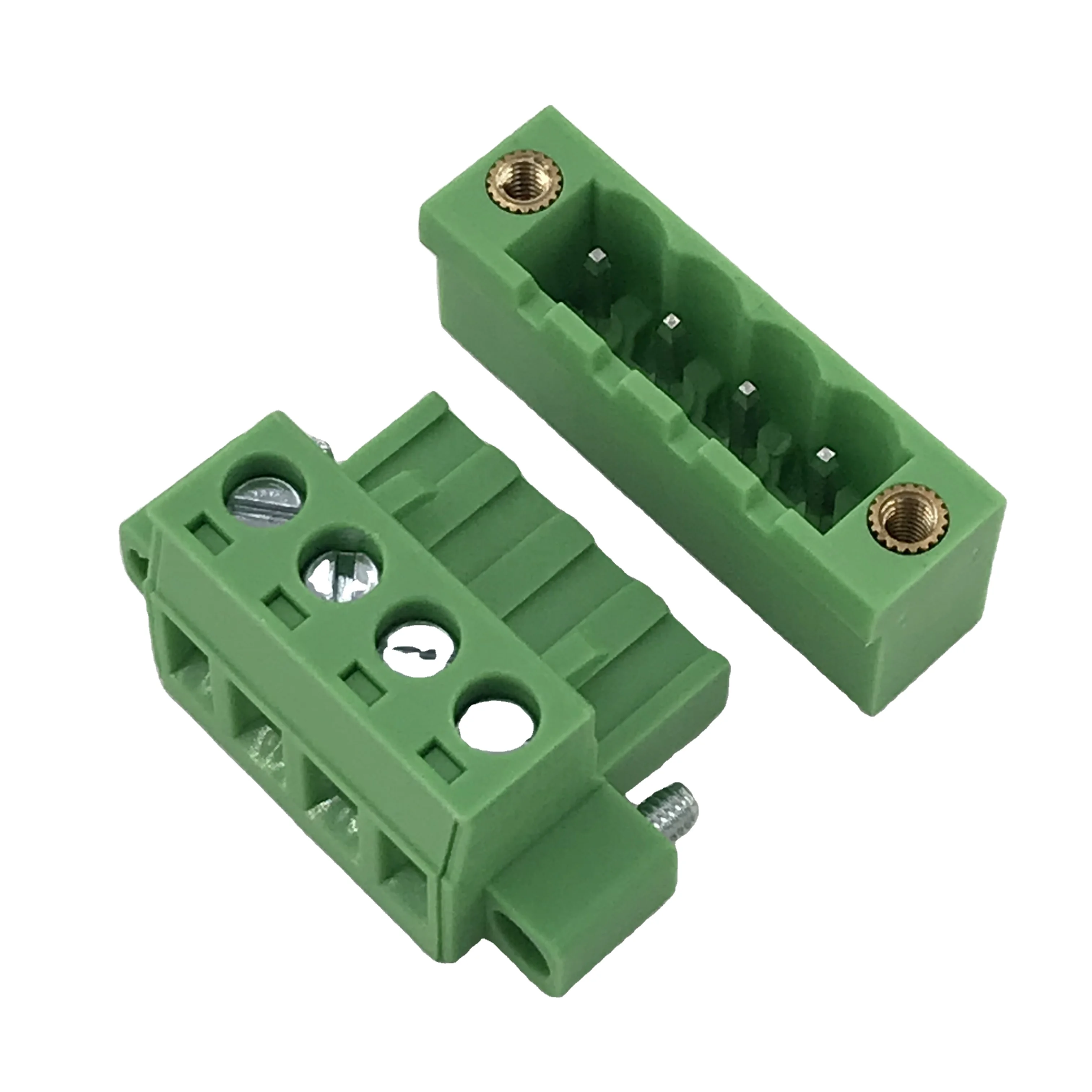 5.08mm pitch PCB plug in terminal block with fixed ears flange male and female XK2EDGKM XK2EDGRM