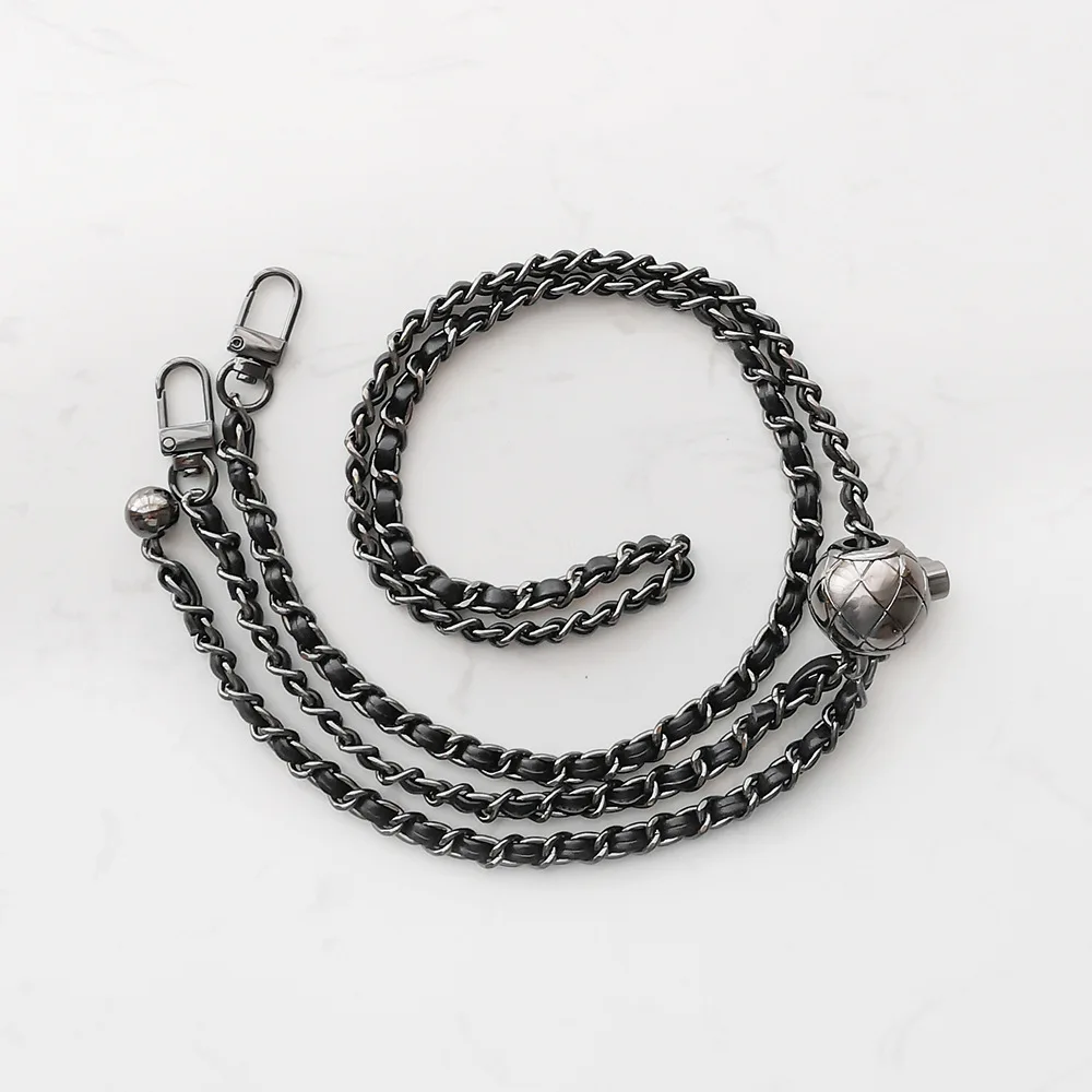 Bag Accessories Bag Chain DIY PU Leather Metal Bags Strap Adjustable Shoulder Belt Chic Golden Ball for Crossbody Replacement