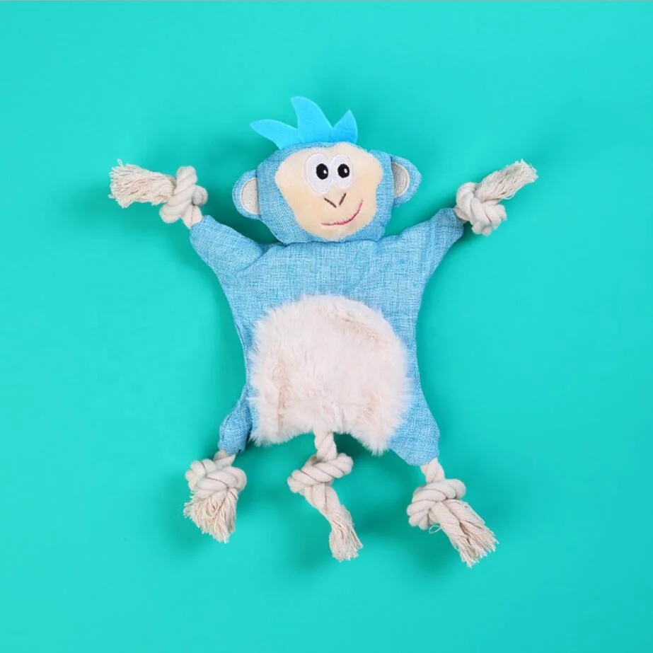 Cute Monkey Animals Squeaky Dog Toys Filled With Sound Paper Stuffed Plush Soft Squeaky Dog Toys