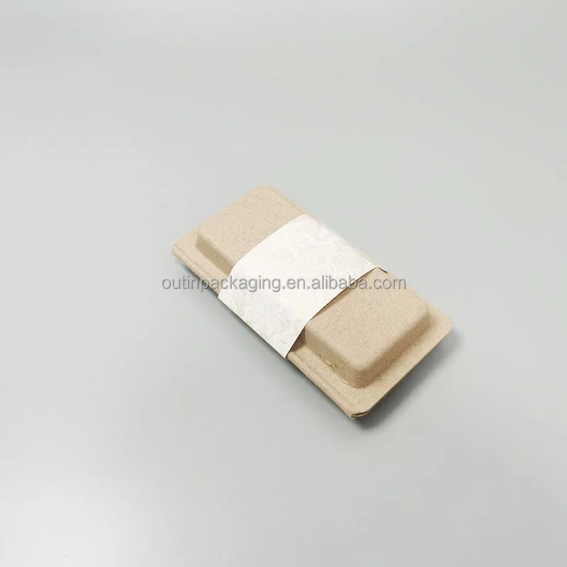 Cosmetic Sugarcane Pulp Molded Pack Make Up Paper Blister Packaging Fiber Molding Insert Tray mold bagasse pulp clamshell box