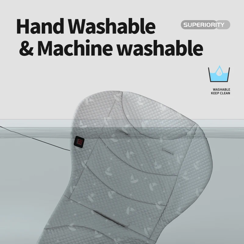 Universal Baby Stroller Heated Seat Cushion Winter Warm Portable Infant Stroller Seat Pad for Toddler Pushchair for Cold Weather