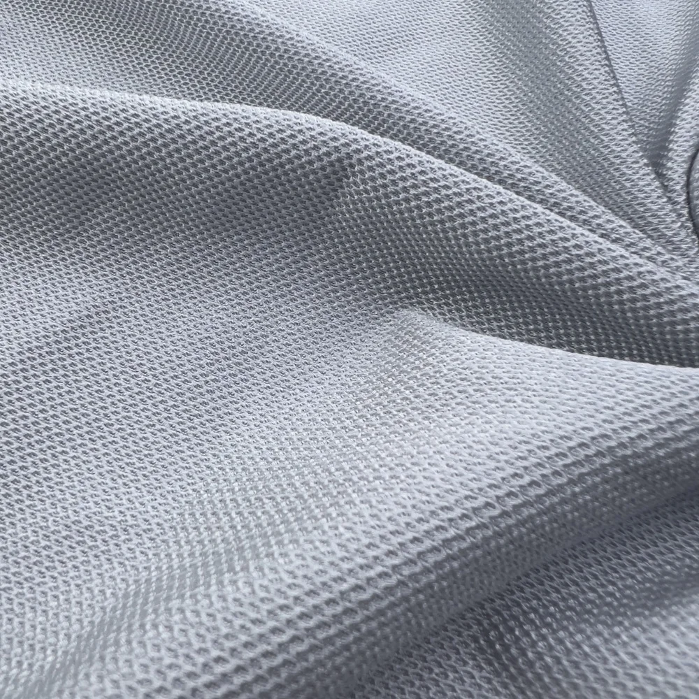 Organic Polyester/Spandex Pique Fabric Eco-friendly Knit Polo Shirts Dresses Girls/Boys Combed Yarn Plain Dyed Weft Knitted