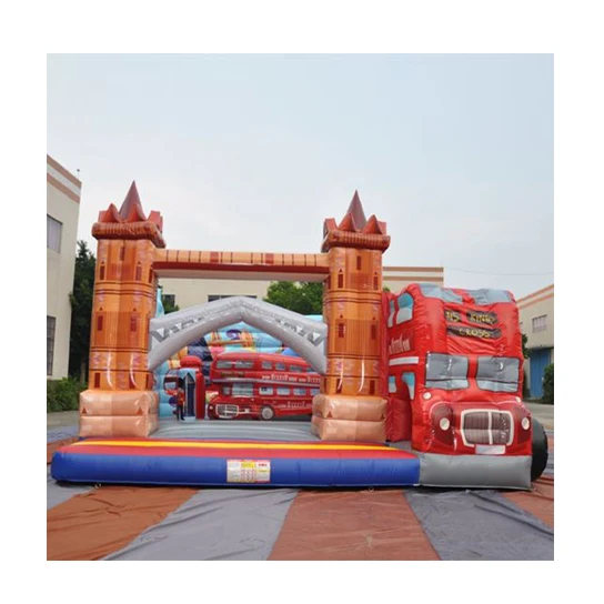 AOQI  new design bus tour inflatable jumping bouncer house for park