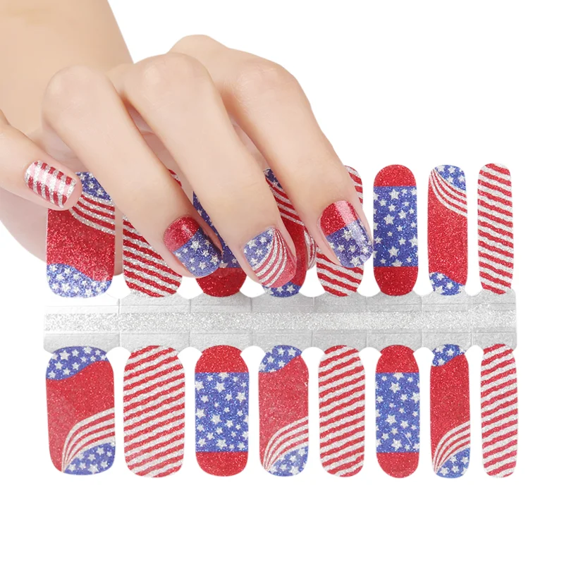 Huizi New American Independence Day design nail wraps nail beauty flag nail stickers
