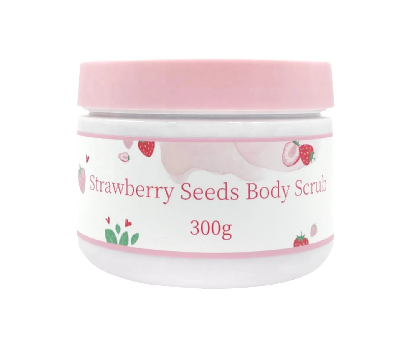 Отбеливающий натуральный органический отшелушивающий скраб для тела с клубничкой, 300 мл