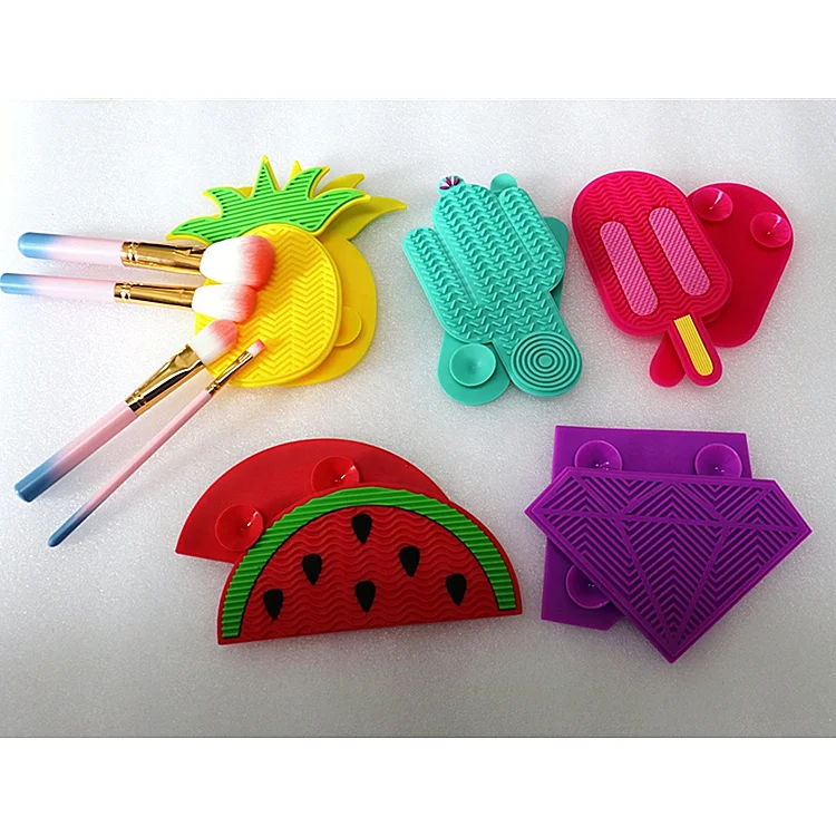 Hot Selling Portable Washing Tool Scrubber with Suction Cup,Brush Cleaner Pad, Silicone Makeup Brush Cleaning Mat