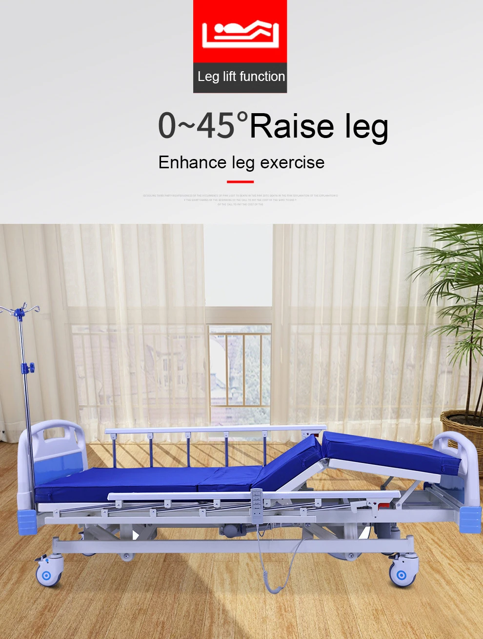 Medical equipment 5 functions electric ICU bed 4 motor medical bed