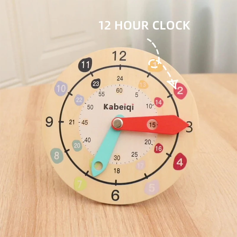 Cartoon Animal Wooden digital time clock toy Kids Wooden education blocks Clock Toy