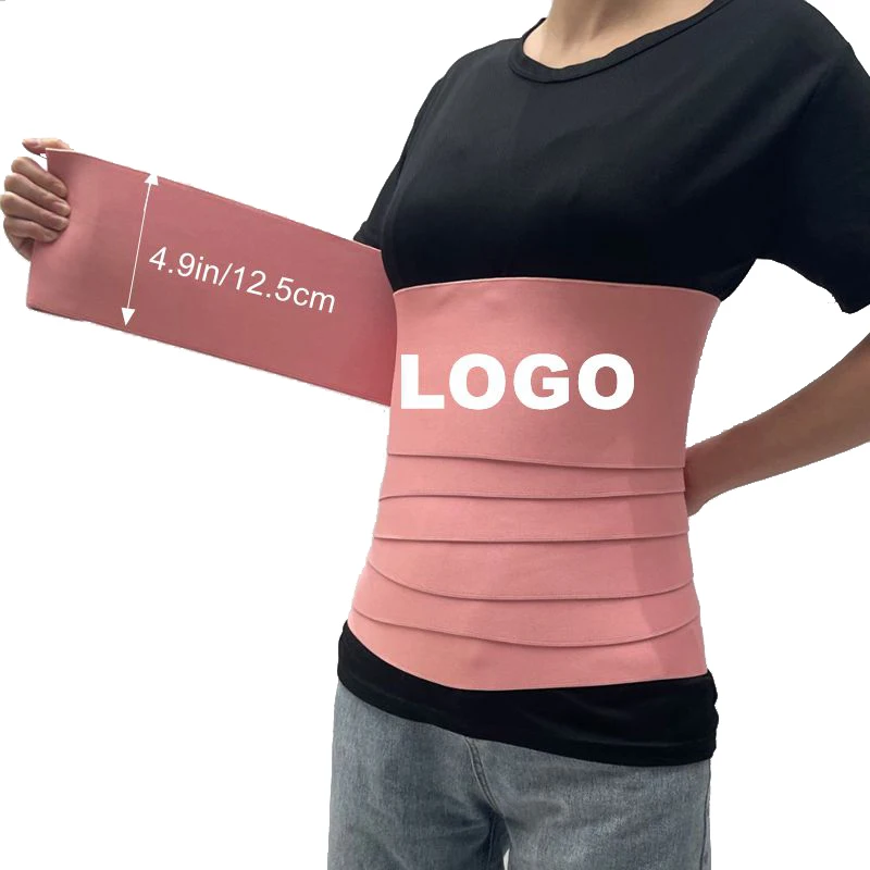 S-SHAPER Stomach Extendable Flat Tummy Wrap Bandage Shaperwear Around Women Sports Waist Trainer Wrap Belt Pink