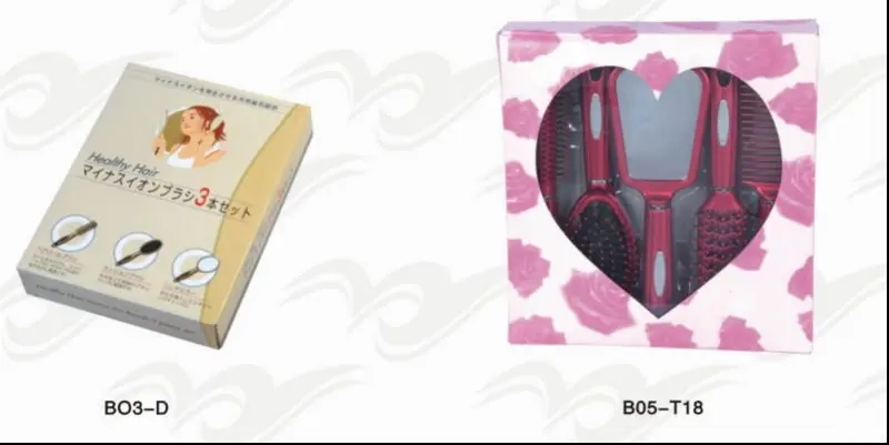 high quality japanese custom paddle brush metal bristle plastic brush hair comb brush set