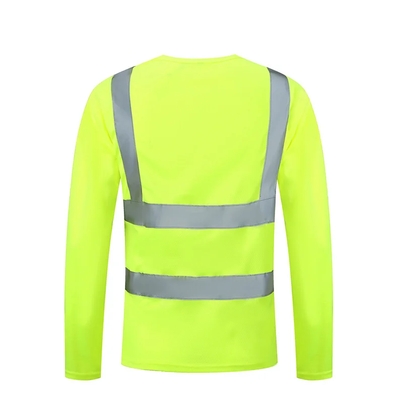 company staff work wear road construction long sleeve reflective fluorescence green orange hi vis shirts