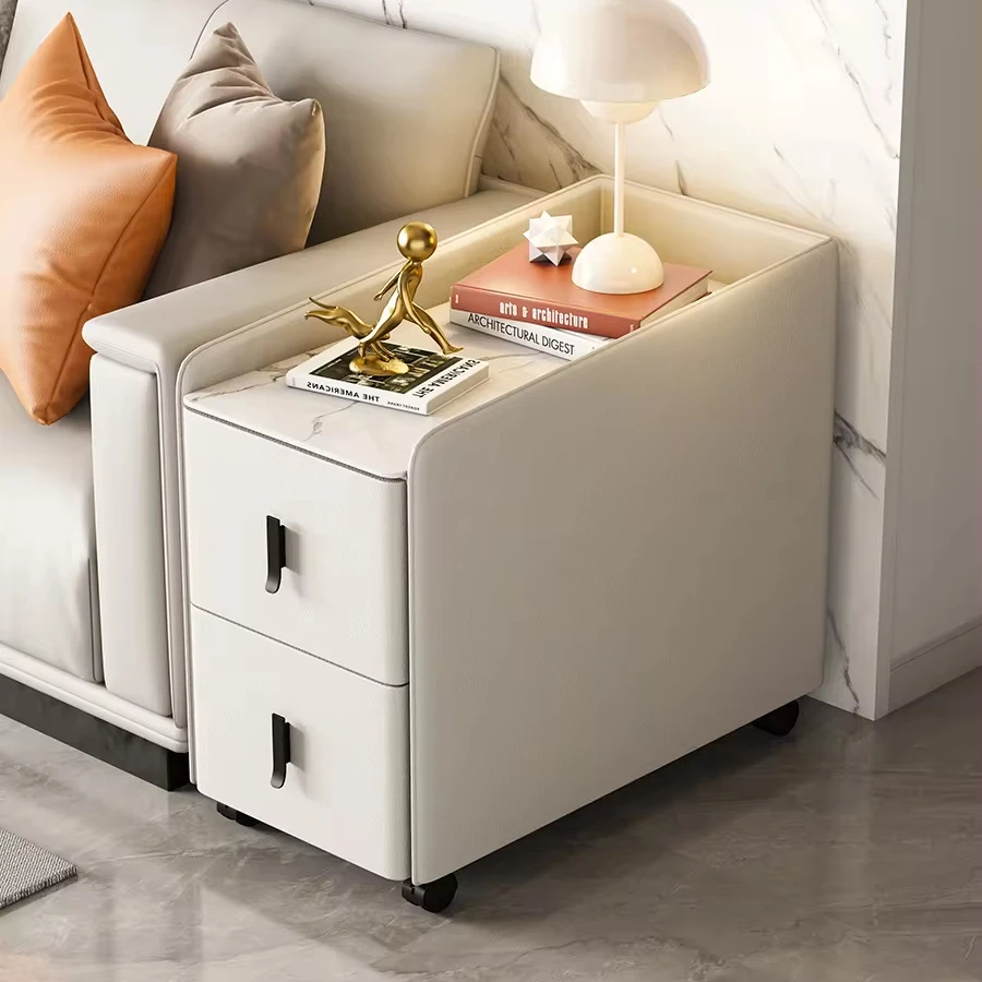 Luxury high-end sofa side cabinets tea cabinet simple solid wood multi-function with bluetooth audio USB smart side cabinet