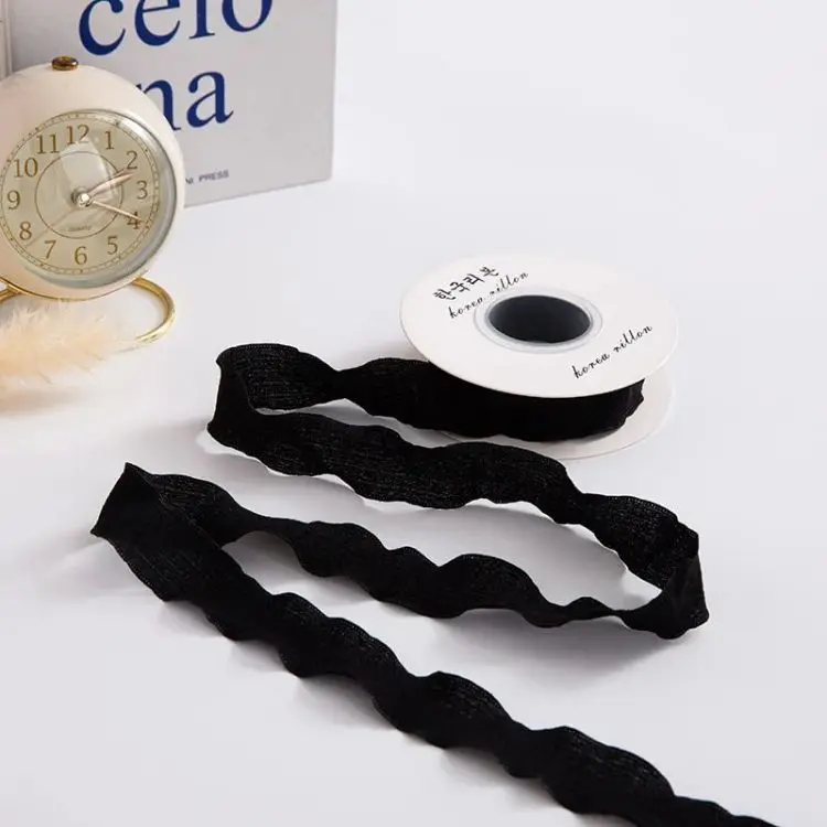 2.5cm lotus lace pleated flower ribbon diy cake bouquet flower fishtail yarn packaging flax wavy lace weave