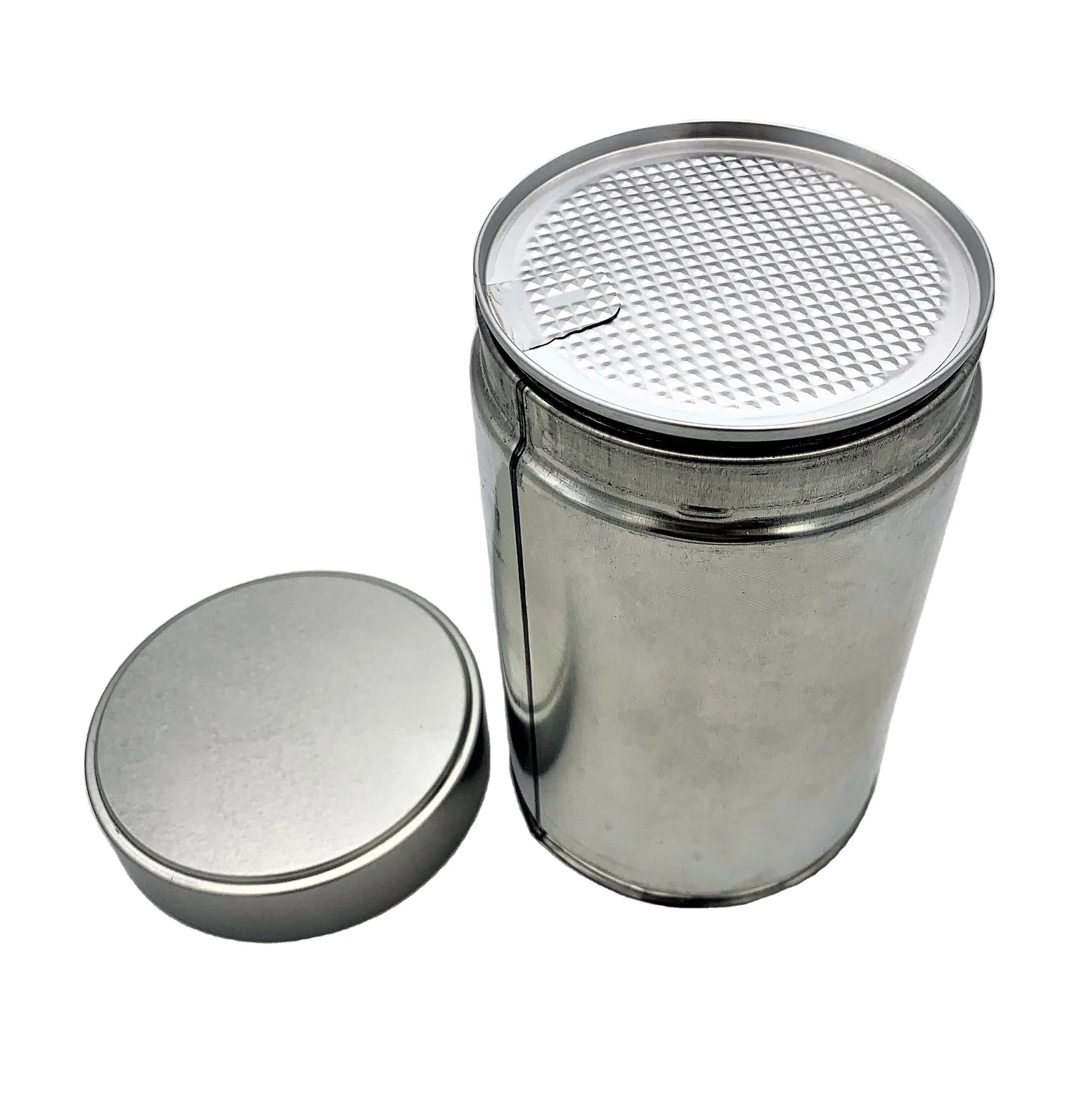 Cylinder Cookie Packaging Tin Coffee Cans For Tea Protein Milk Powder